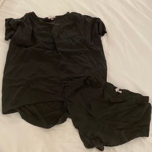 lunya washable silk PJ set black